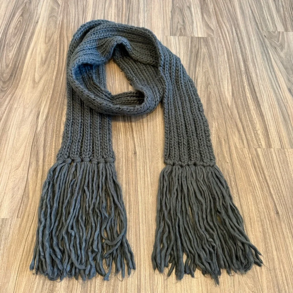 Free People Gray Knit Scarf